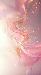 Fototapeta premium Abstract Pink and Gold Glitter Swirls Background - Elegant Design
