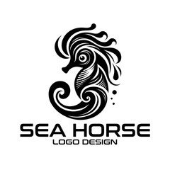 Sea Horse Vector Logo Design