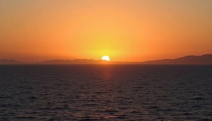 Naklejka premium Sunset over the ocean serene and beautiful