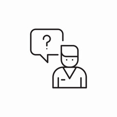 employee question mark speech bubble icon sign vector