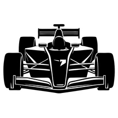 Fototapeta premium Formula One Race Car: Front View Vector Graphic 