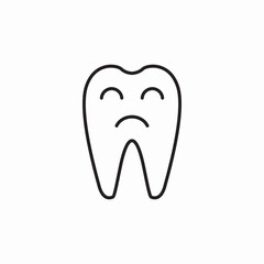 bad tooth sad face icon sign vector