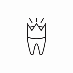 dental crown tooth icon sign vector