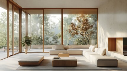 Fototapeta premium Modern Interior of Stylish Living Room ,Wall Mock Up, Frame , Poster with Beautiful Background, 3d render