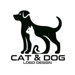 Cat And Dog Vector Logo Design 