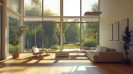 Modern Interior of Stylish Living Room ,Wall Mock Up, Frame , Poster with Beautiful Background, 3d render