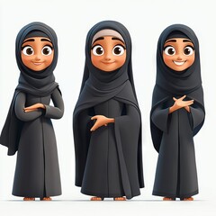 Arabic women in hijab character design "ai generated" 