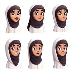 Arabic women in hijab character design "ai generated" 