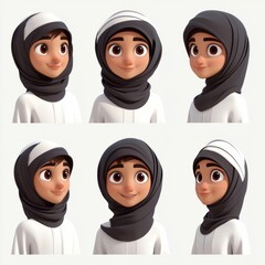Arabic women in hijab character design "ai generated" 