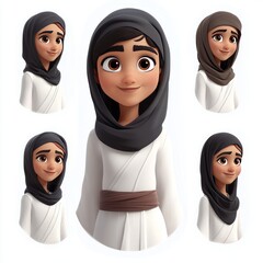 Arabic women in hijab character design "ai generated" 