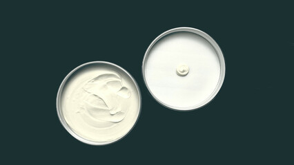 A close-up image of a cream jar, perfect for beauty and skincare product packaging