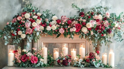 Elegant Floral Mantelpiece Decoration Design