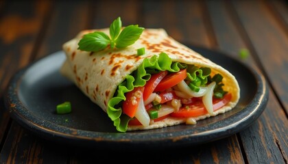  Fresh and colorful wrap ready to be savored