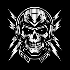 Road Reaper: Timeless Skull Biker Vector Illustration, Classic and Bold Motorcycle Art
