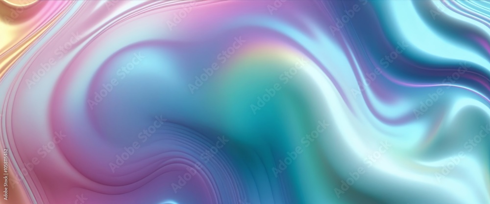 Poster iridescent abstract colorful wave pattern with pastel gradient