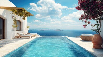 Obraz premium Coastal Holiday Villa with Scenic Ocean View