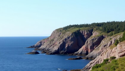 Fototapeta premium Majestic coastal landscape serene and untouched
