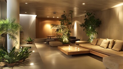 Modern Interior of Stylish Living Room ,Wall Mock Up, Frame , Poster with Beautiful Background, 3d render