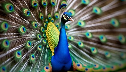 Obraz premium Vibrant Peacock in Full Display