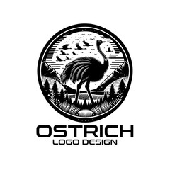 Ostrich Vector Logo Design