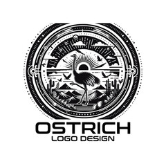 Ostrich Vector Logo Design