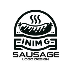 Obraz premium Sausage Vector Logo Design