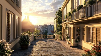 Naklejka premium Sunlit Duplex Apartment with Scenic View
