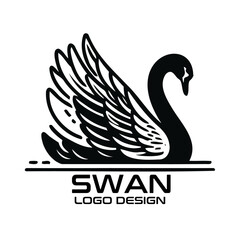 Obraz premium Swan Vector Logo Design