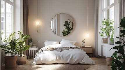 Modern Interior of Stylish Living Room ,Wall Mock Up, Frame , Poster with Beautiful Background, 3d render