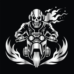 Death Rider: Classic Skull Biker Emblem for True Road Warriors
