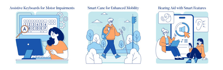 Adaptive Technology. Flat Vector Illustration