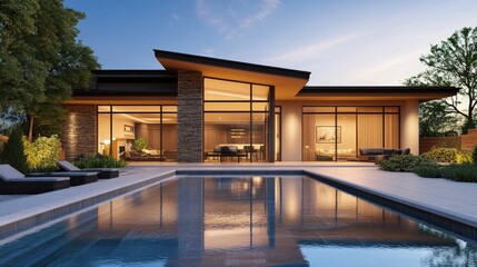 Fototapeta premium Modern Minimalist House with Elegant 3D Design
