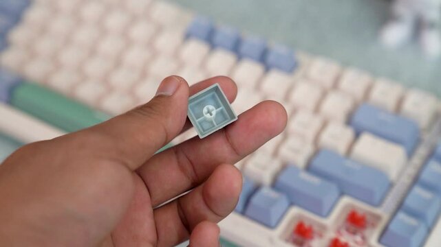 Close up keycaps keyboard