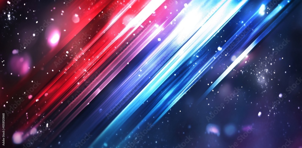 Poster vibrant abstract background with dynamic color stripes and sparkling effects