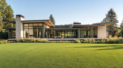 Modern House Exterior Bathed in Natural Daylight