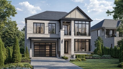 Modern Luxury Home 3D Rendering