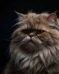 Professional Photo of grey persian cat portrait breed
