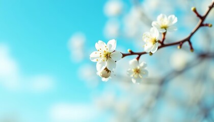 Naklejka premium Blooming beauty against a clear sky