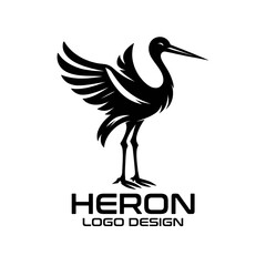 Heron Vector Logo Design