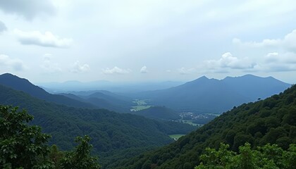 Fototapeta premium Majestic mountain vista under a serene sky