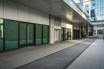 Sleek Modern Architecture in Urban Environment with Reflective Glass Facades