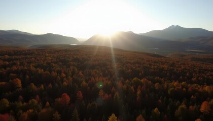  Autumns golden glow on a mountainous landscape