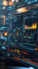 Obraz premium Futuristic Technology Interface with Holographic Elements