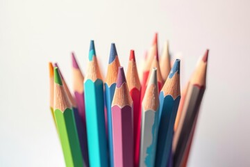  A rainbow of creativity  Colorful pencils ready for art
