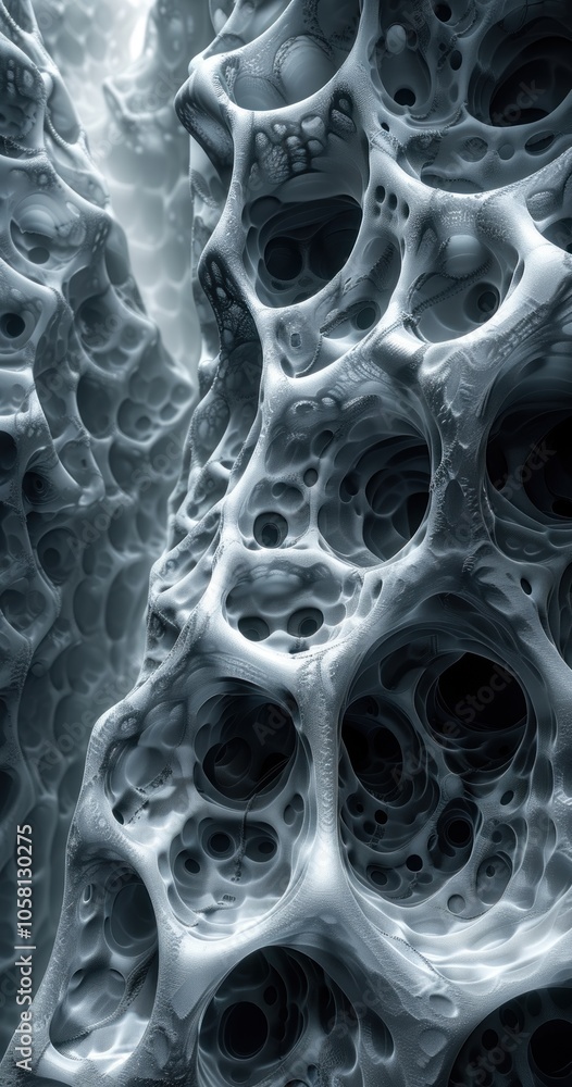 Poster abstract 3d rendered image with complex structures