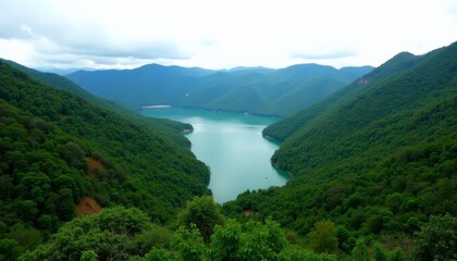 Obraz premium Enchanting mountain lake a serene natural wonder