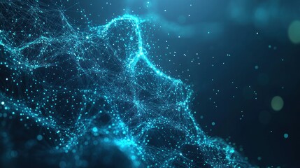 Background Futuristic abstract technology vector particles Smooth wavy lines AI generated image