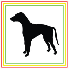black dog silhouette vector design on white background