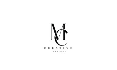 Alphabet letters Initials Monogram logo MC CM M C