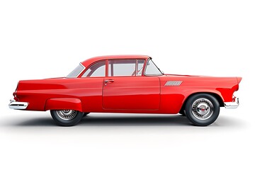 Red car isolated on white background